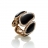 Band ring in pink gold, five onyx elements and white diamonds
