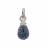 Charm set in white gold, diamonds and blue sapphire