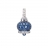 Small charm in white gold, diamonds and blue sapphires