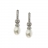 Short earrings in white gold, diamonds and pearls