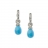 Short arrings in white gold, diamonds and turquoise