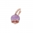 Medium earring in pink gold, diamonds and amethyst