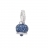 Medium earring in white gold, diamonds and blue sapphires