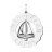 Large charm boat set in silver