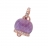 Medium charm in pink gold, diamonds and amethyst