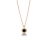 Pendant with pink gold chain with mother of pearl, onyx and diamonds