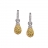 Short earrings set in white gold, diamonds and yellow sapphires pavé