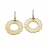 LOGO earrings in yellow gold, yellow mother-of-pearl and diamonds clasp