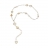 Long necklace (1 m) in yellow gold, with 13 symbols in yellow mother-of-pearl and diamonds